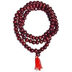 pujaparv Lal Chandan Mala / Red Sandalwood Mala - 108+1 Beads - Bead Size 8 MM