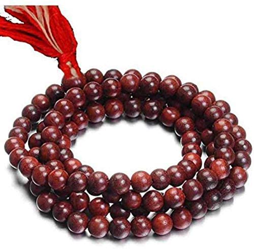 pujaparv Lal Chandan Mala / Red Sandalwood Mala - 108+1 Beads - Bead Size 8 MM