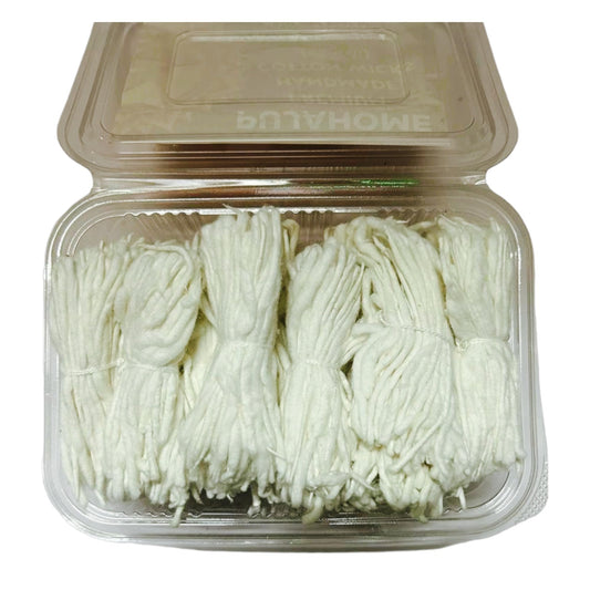 pujaparv Handmade White Long Cotton Wicks, Lambi Cotton Batti Box for Diwali Puja, Pack of 1100 Wicks