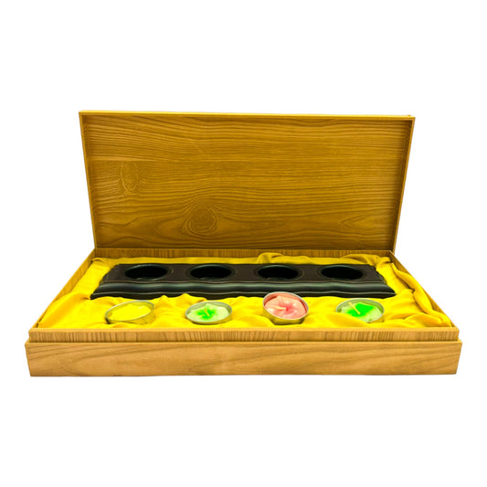 pujaparv Candle Gift Box with Candle Stand in Wooden Box, Perfect for Gifting, Diwali Gift, Tealight Candle Gift Box